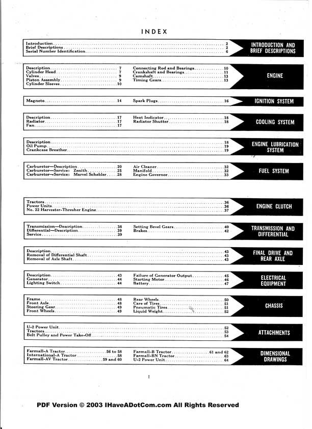 Farmall A AV or B BN Owner Parts Service 3 Manuals  