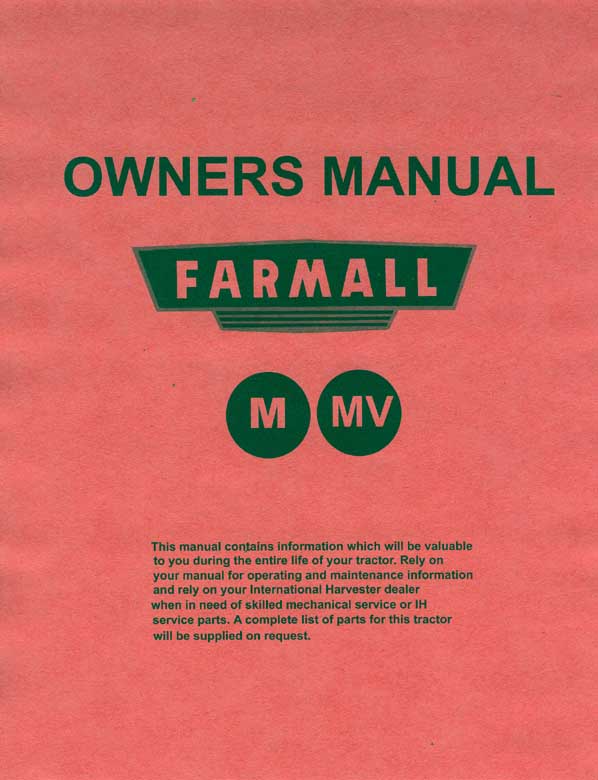 Farmall M & MV Operators Manual PRINT